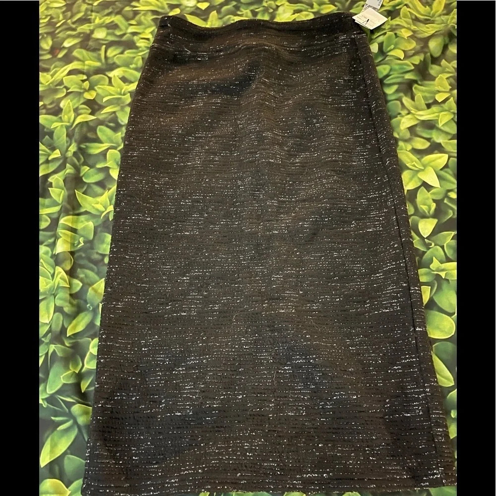 14th & UNION Size Medium Ottoman Jacquard Knit Pencil Skirt Black Pull-on NWT - Picture 3 of 8